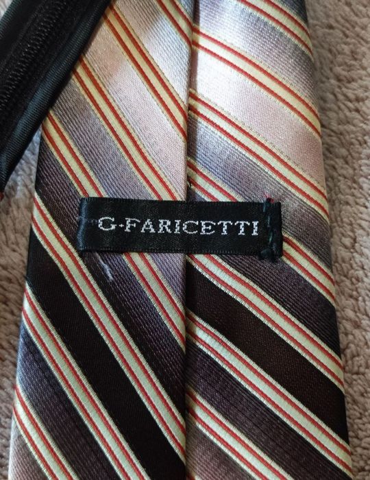 Краватка G Farisetti, сіро рожевий галстук на блискавці