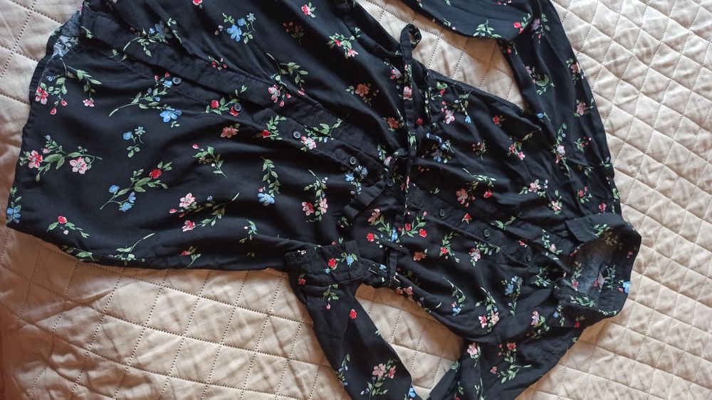 sukienka japan style 36 S ze stanikiem bawełna elastan falbanki