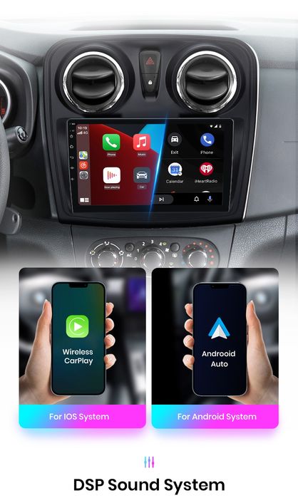 Rádio 9" Dacia Sandero e Logan 2012-19 android CARPLAY WIFI GPS Novo