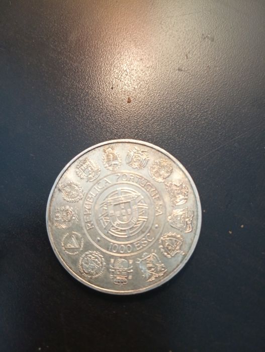 1000 escudos -two worlds 500 years Discovery of America Portugal 1992*