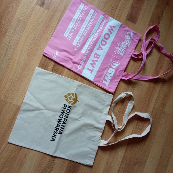 Torby reklamowe materiałowe solidne z logo - 2 szt.