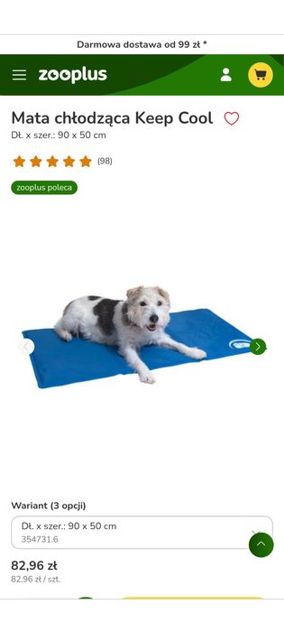 Mata chłodząca dla psa