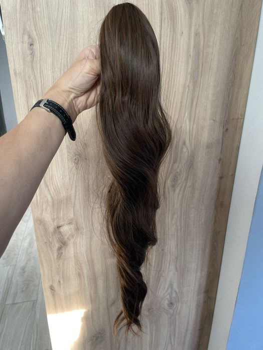 Piękna dopinka do włosów brąz 55 cm