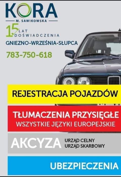 Rejestracja pojazdów Gniezno  tłumaczenia akcyza