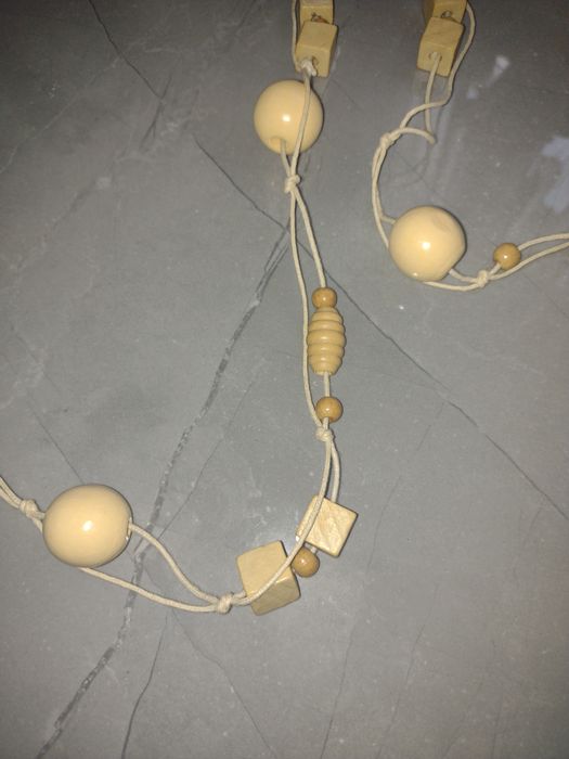 Korale drewniane naturalne boho