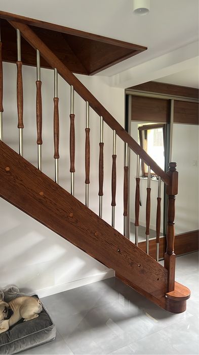 Schody dębowe proste