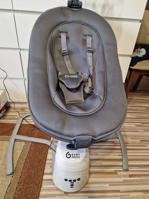 Leżaczek Babymoov Swoon Motion Zinc szaro-biały