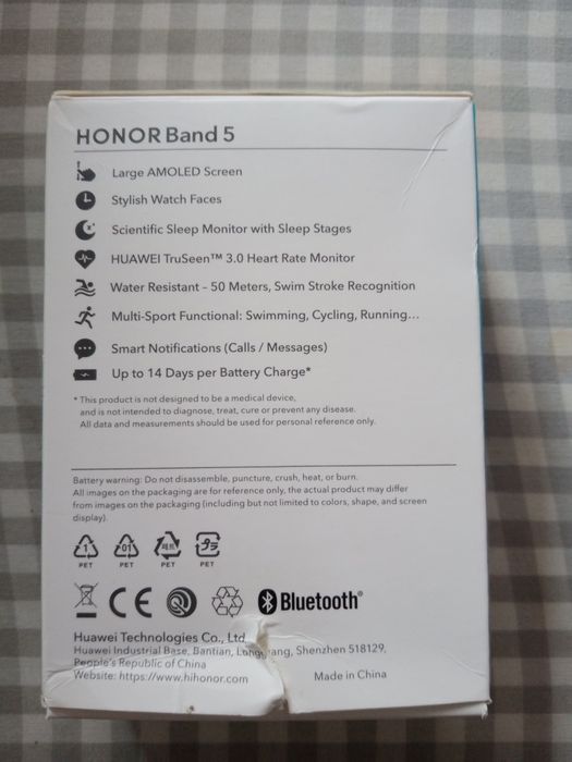 HONOR Band 5, zegarek, opaska, smartwatch, czarny.