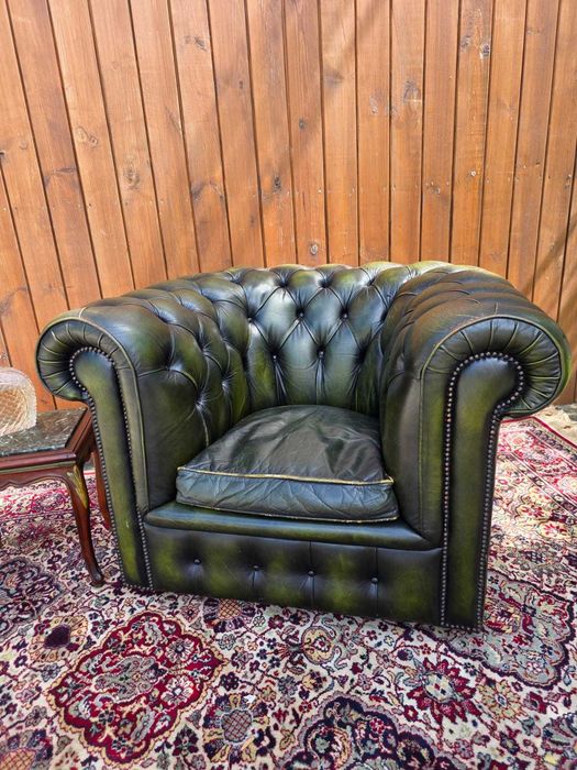 Skórzany fotel Chesterfield pikowany 102 × 80 × 72 cm #670 Stylowy Węgrów