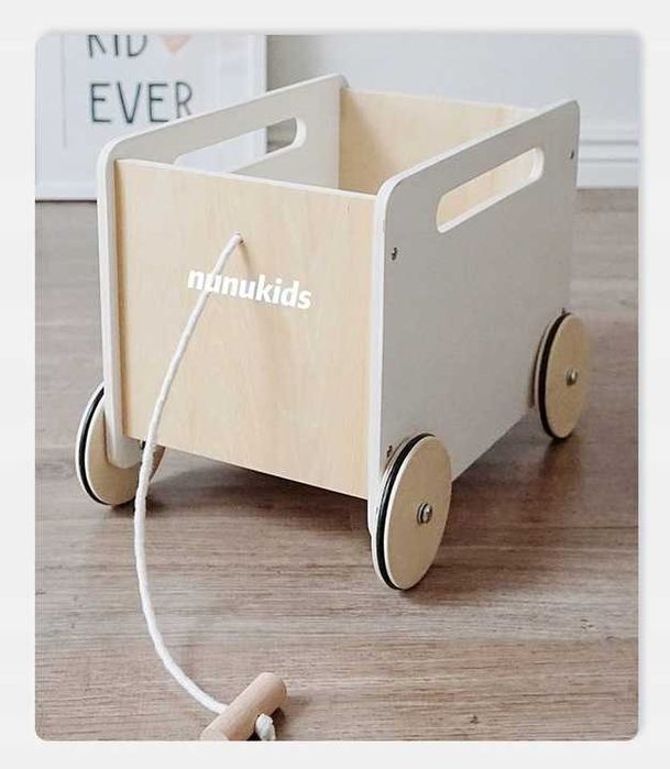 Nowy sklepik dla dzieci drewniany warzywniak stragan z wózkiem