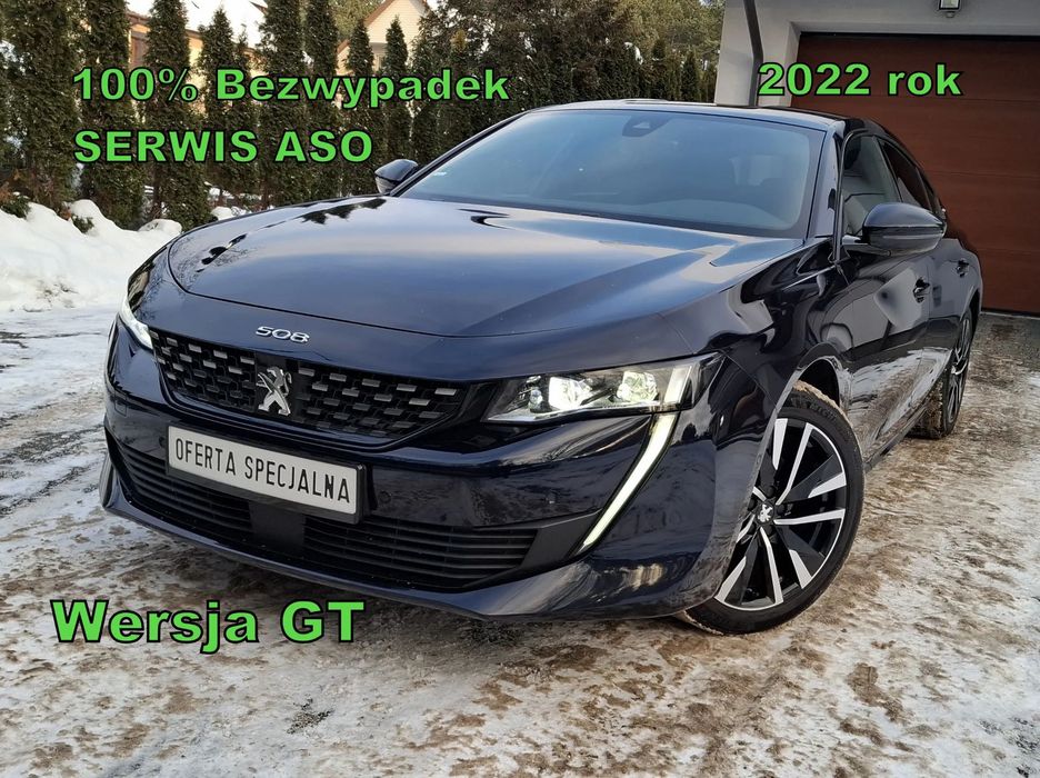 Peugeot 508 2022, GT, Serwis ASO, 100% Bezwypadek, Martwe Pola, Skóry, Kamera Navi