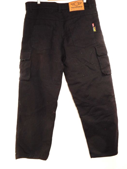 Spodnie jeansowe dżinsowe czarne cargo motocyklowe Texped 38/30 54
