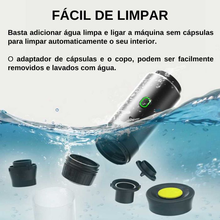 Máquina de Café Portátil – Bateria (Dolce Gusto/Nespresso/Café em pó)