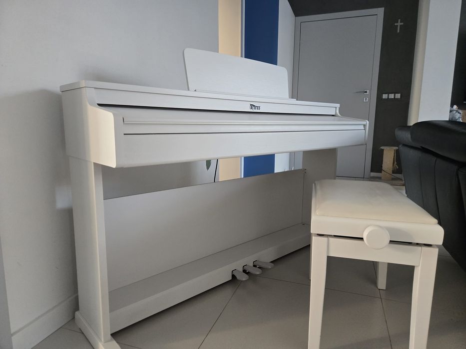 Pianino elektroniczne ELPIANO SLP-360 białe + biała ława
