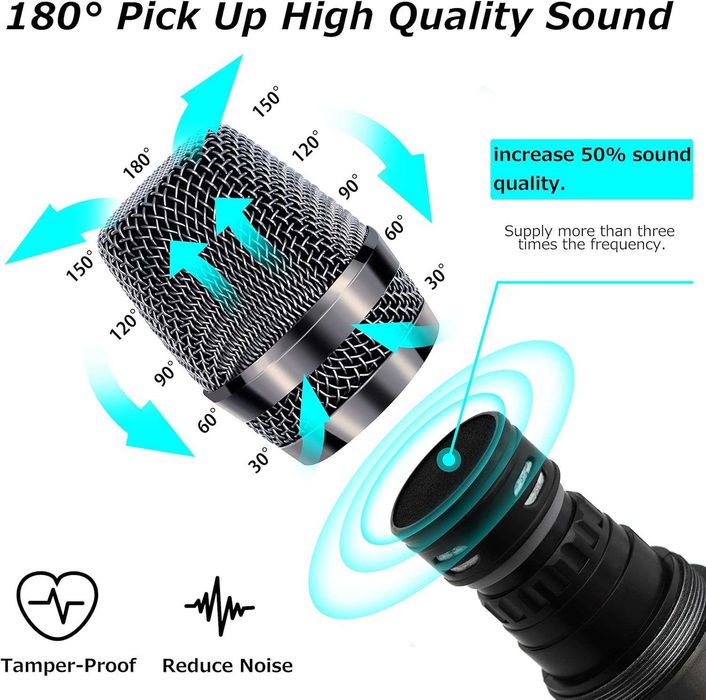 JYX JYX-V15 mikrofon bezprzewodowy do Karaoke 24m Jack 6,35 mm 8-10h