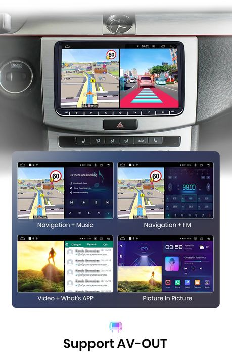 Rádio Android Volkswagen Golf Passat Skoda Seat CARPLAY WIFI GPS 2/32G