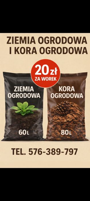 Ziemia ogrodowa i kora ogrodowa transport pod dom