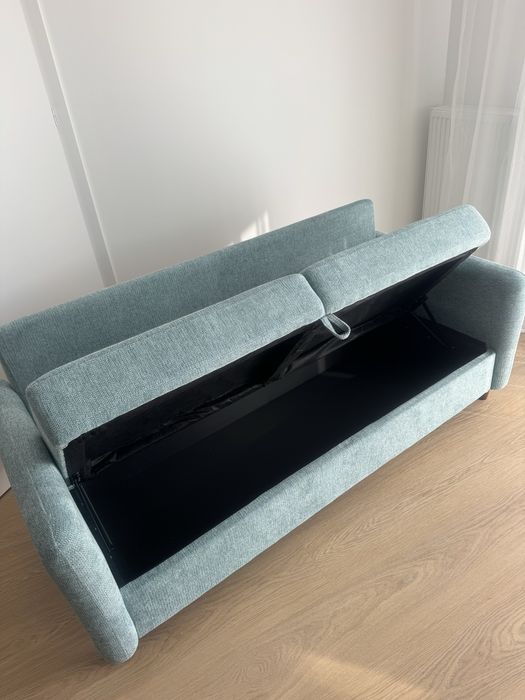Nowa kanapa sofa 2-3osobowa beliani z miejscem do przechowywania poscieli