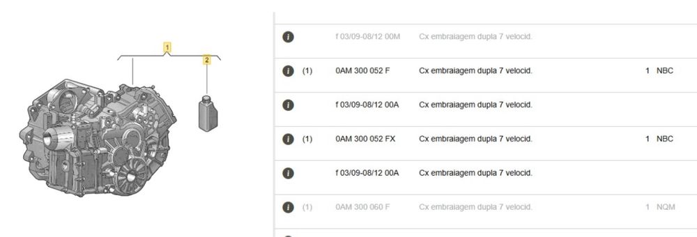 Caixa automática DSG7 7 velocid OAM DQ200 Volkswagen Polo 1.6 TDI 2010