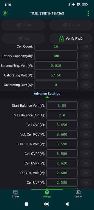 LiFePO4 EEL Eve LF280 51,2V 300Ah 15kWh A-grade JK BMS