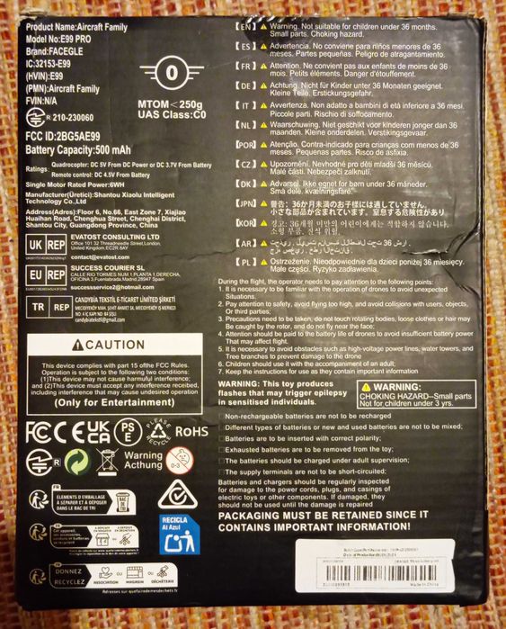 Drone Facegle E99 Pro (com 3 baterias e acessórios)