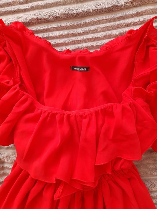 sukienka hiszpanka mini L czerwona