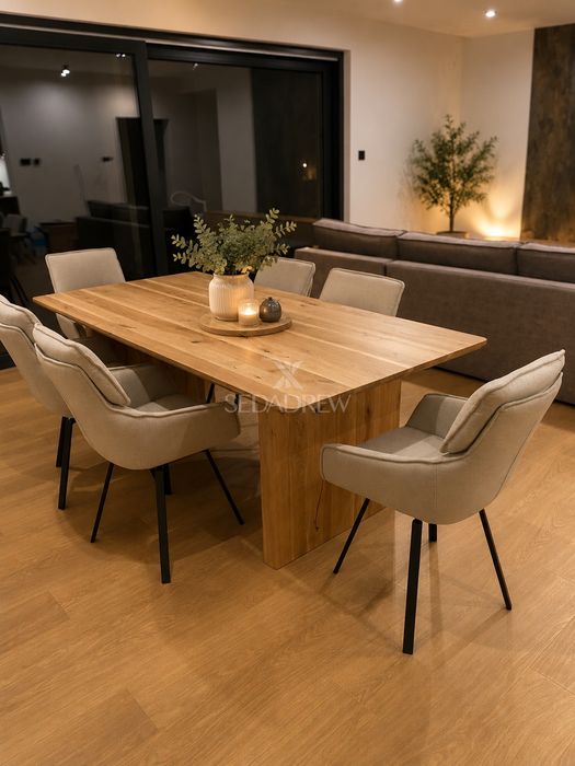 Stół loftowy stolik drewniany dębowy loft blat lity oflis rozkładany