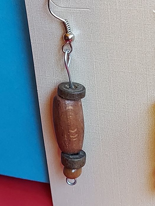 Kolczyki damskie drewniane NOWE
