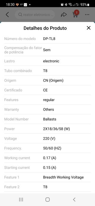 Balastro electrónico para lâmpada fluorescente
