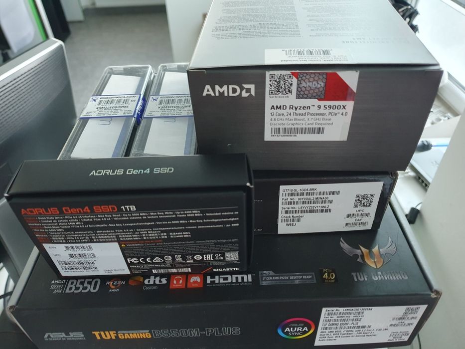 Потужний ПК AMD 5900x, ASUS B550M-Plus, 128 GB DDR4 3200 ECC, 1TB NVME