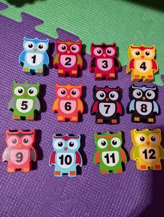 Балансир совушки дерев'яні іграшки цифри