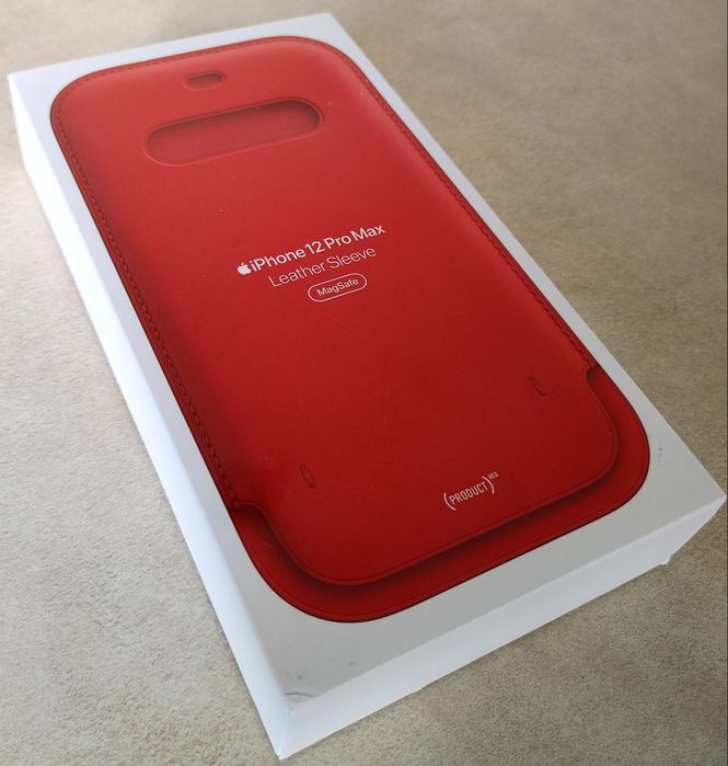 Etui do iPhone 12 Pro max Czerwony, Leather APPLE z MagSafe do Apple