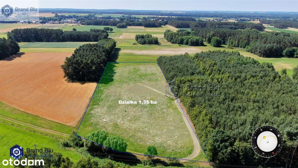 Okazja działka budowlana 1,35ha obok las Mąkoszyc