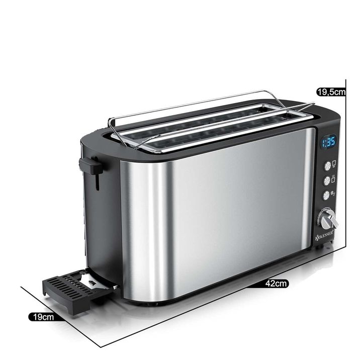 Toster z nasadką do bułek + funkcja rozmrażania i podgrzewania