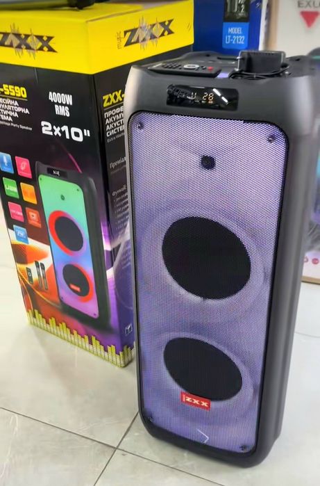 Акустика ZXX  RSM 100Вт +2 микрофона и TWS, блютуз колонка Портативна.