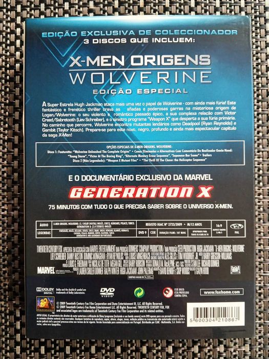 X-Men Origens Wolverine - Ed. Colecionador - 3 DVDs - Muito Bom Estado
