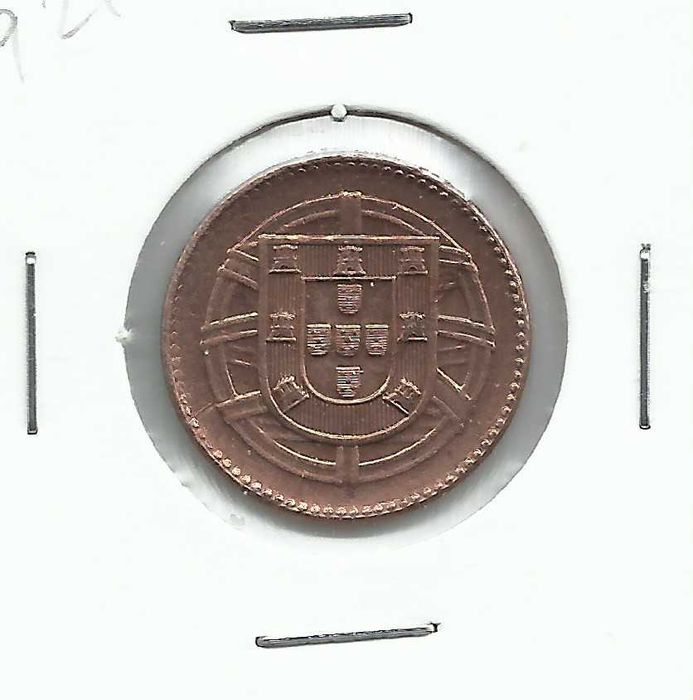 1 Moeda portuguesa – 1 centavo de 1921, Bronze - Bela