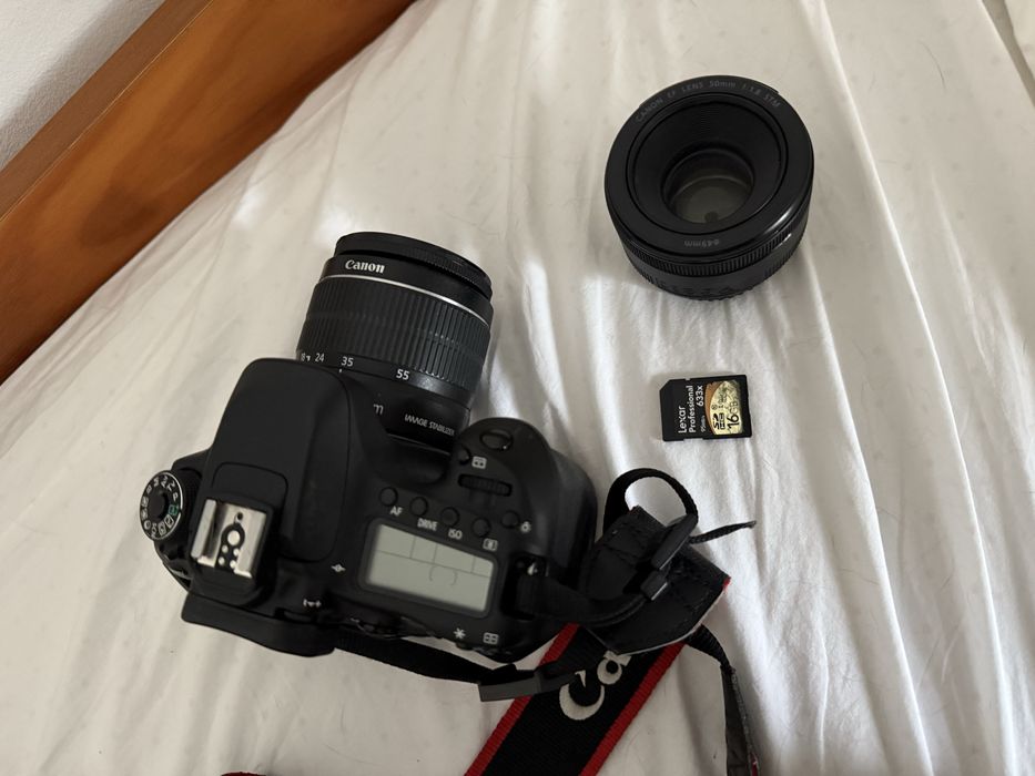 Canon EOS 80D + 2 lentes + mala + cartão + tripé