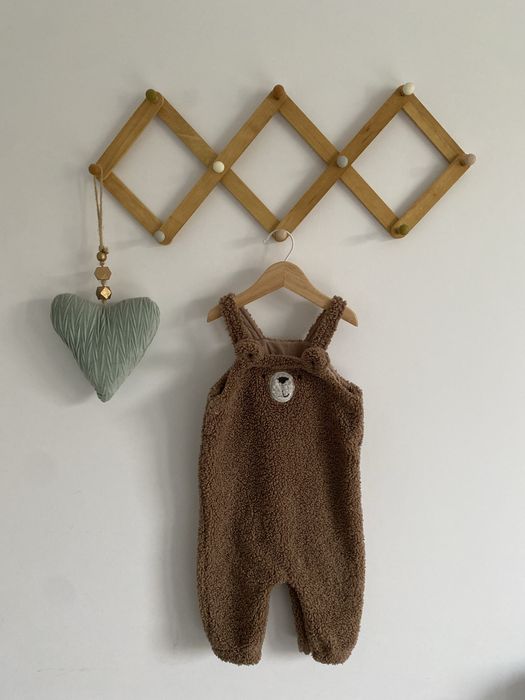 Ogrodniczki pluszowe TU 74/80 miś beżowe brązowe