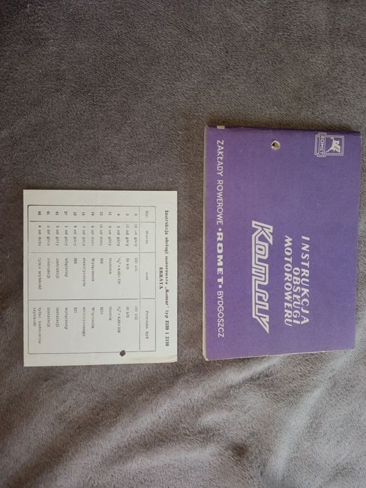 Książka instrukcja obsługi Komar Romet PRL