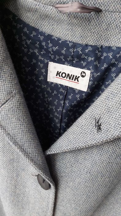 Płaszcz wełniany damski w jodełkę Konik rozm.44