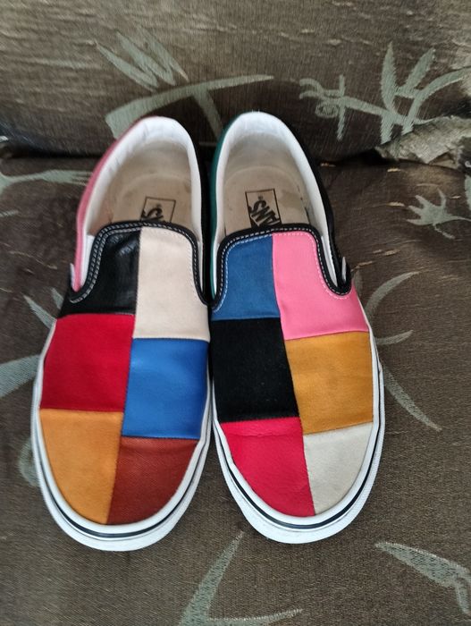 Кроссовки слипоны Vans Classic Slip-On Patchwork кожа замша 44,45,46