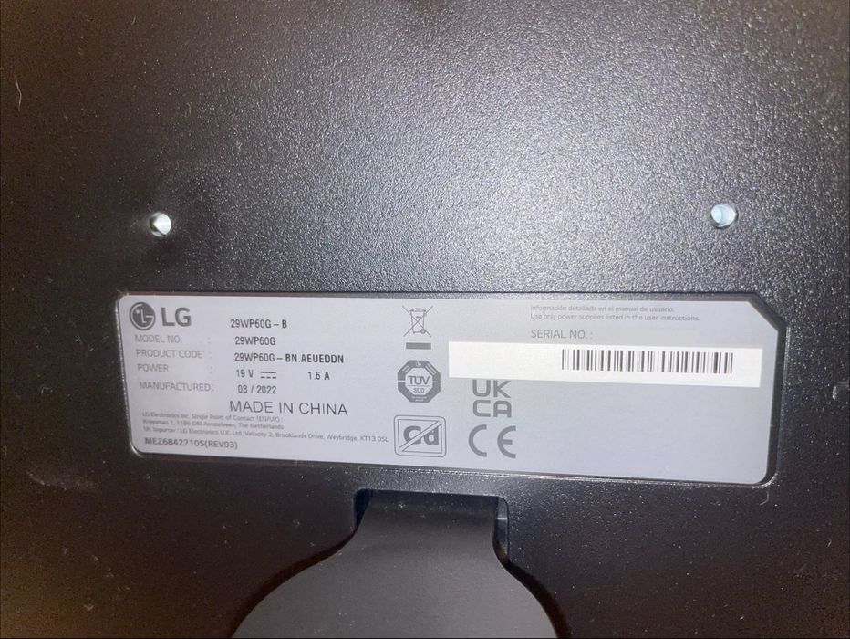 LG monitor externo 29” 29WP60G - B