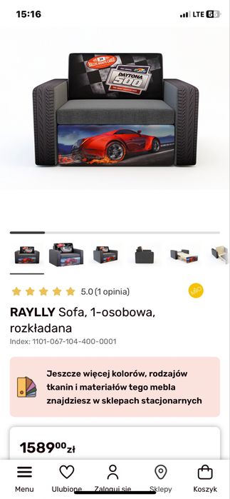 Sofa 1osobowa rozkladana