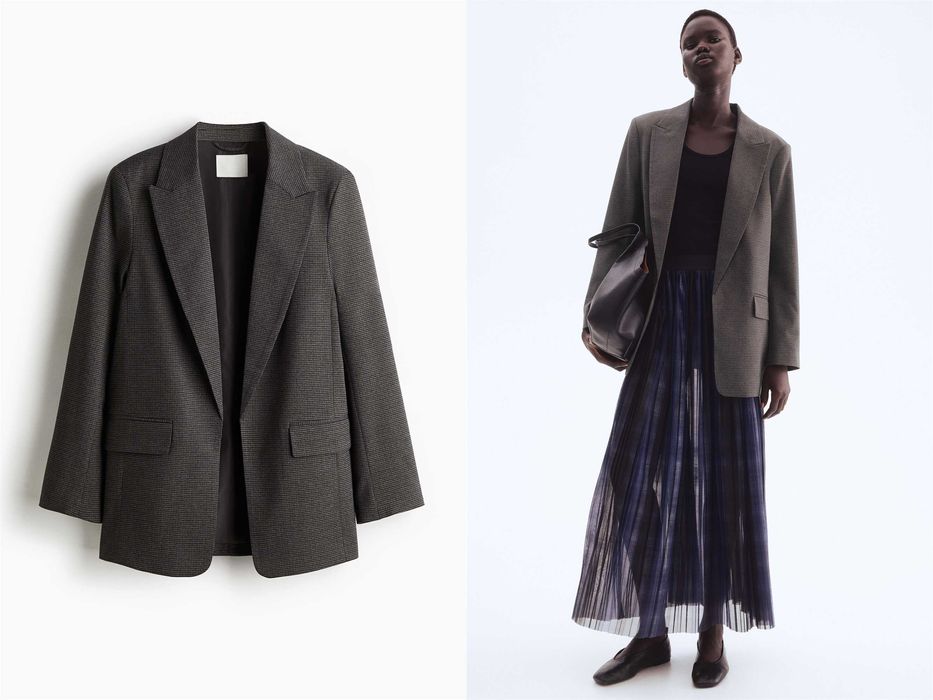 Marynarka M nowa kolekcja szara pepitka wiskoza PROMOCJA żakiet