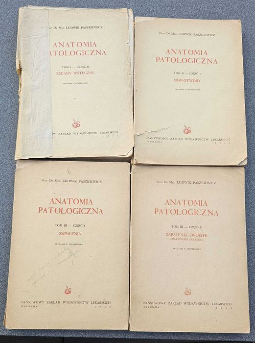 M4 Anatomia patologiczna 4 tomy Paszkiewicz Nowotwory Zapalenia 1953