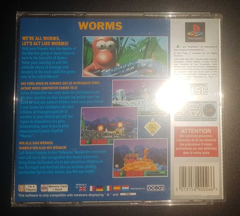 Jogo Worms versão Platinum para PlayStation