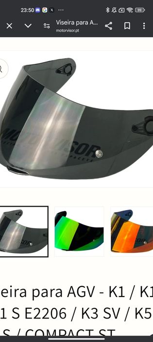 Viseira escura para agv k3