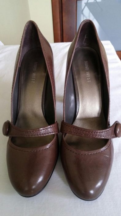 Pantofle półbuty szpilki Nine West 39/8M skórzane