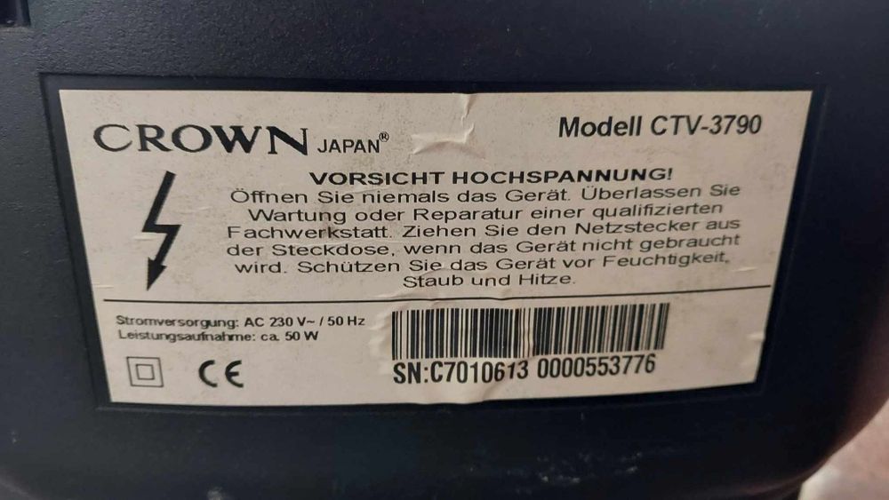 Tv Crown com antena e telecomando